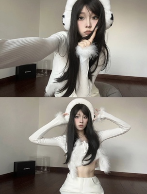 BabeFish毛毛白色开衫