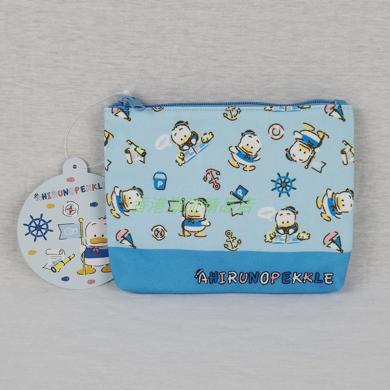 日版三丽鸥Sanrio AP鸭卡通大嘴鸭棉布化妆袋便携化妆品收纳包