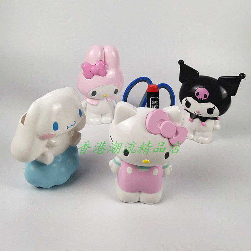 日本三丽鸥Kitty库洛米玉桂狗立体笔座可爱公仔型文具收纳座笔筒