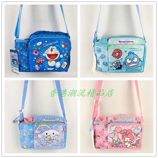 三丽鸥Kitty Kuromi玉桂狗丑鱼哆啦A梦尼龙斜挎包单肩袋连水杯格