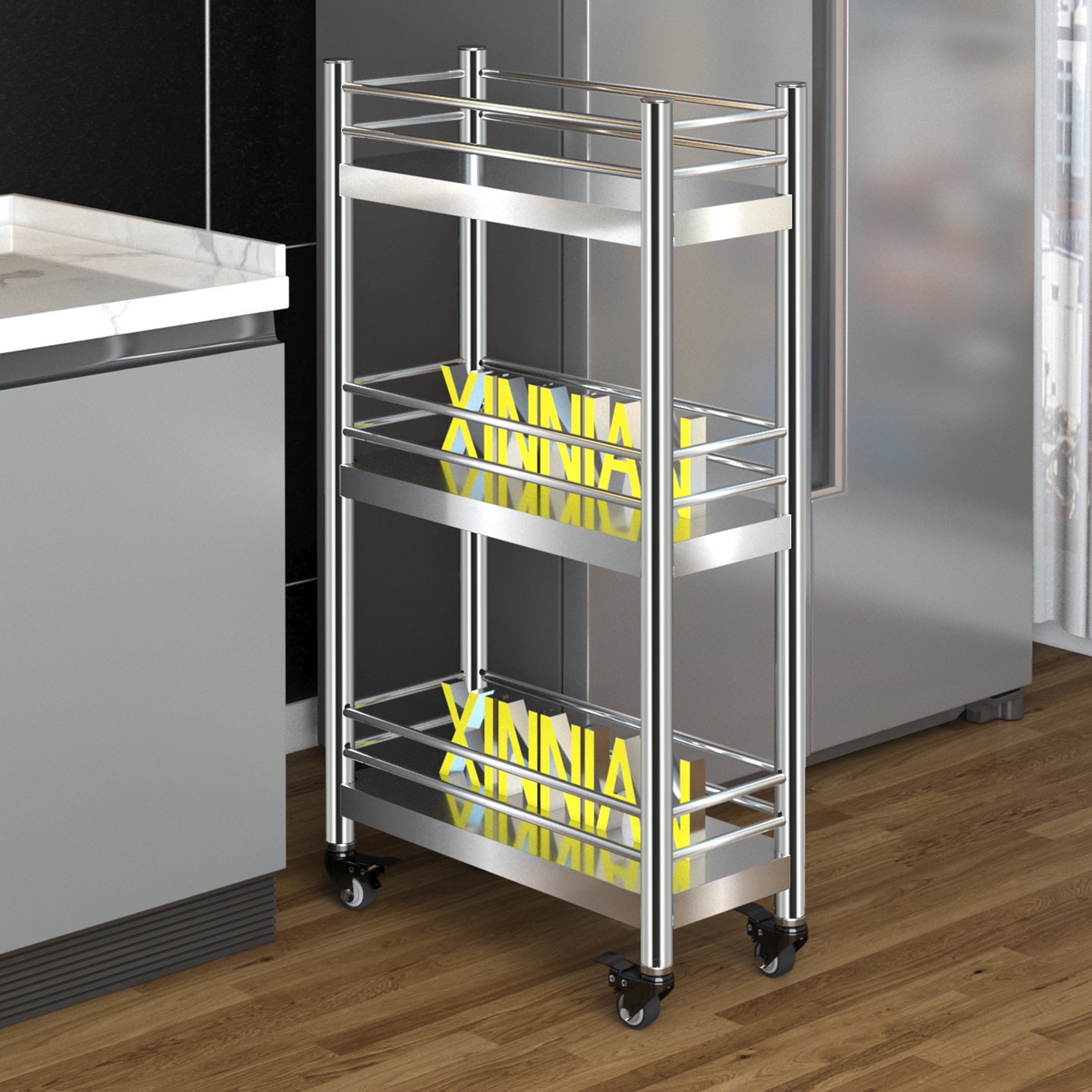 德国厨房不锈钢夹缝置物架