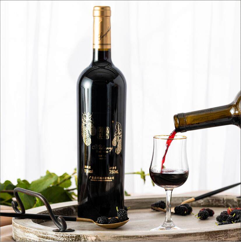 桑醇红酒 清雅型750mL干型100%桑椹原汁发酵桑葚酒  桑果酒