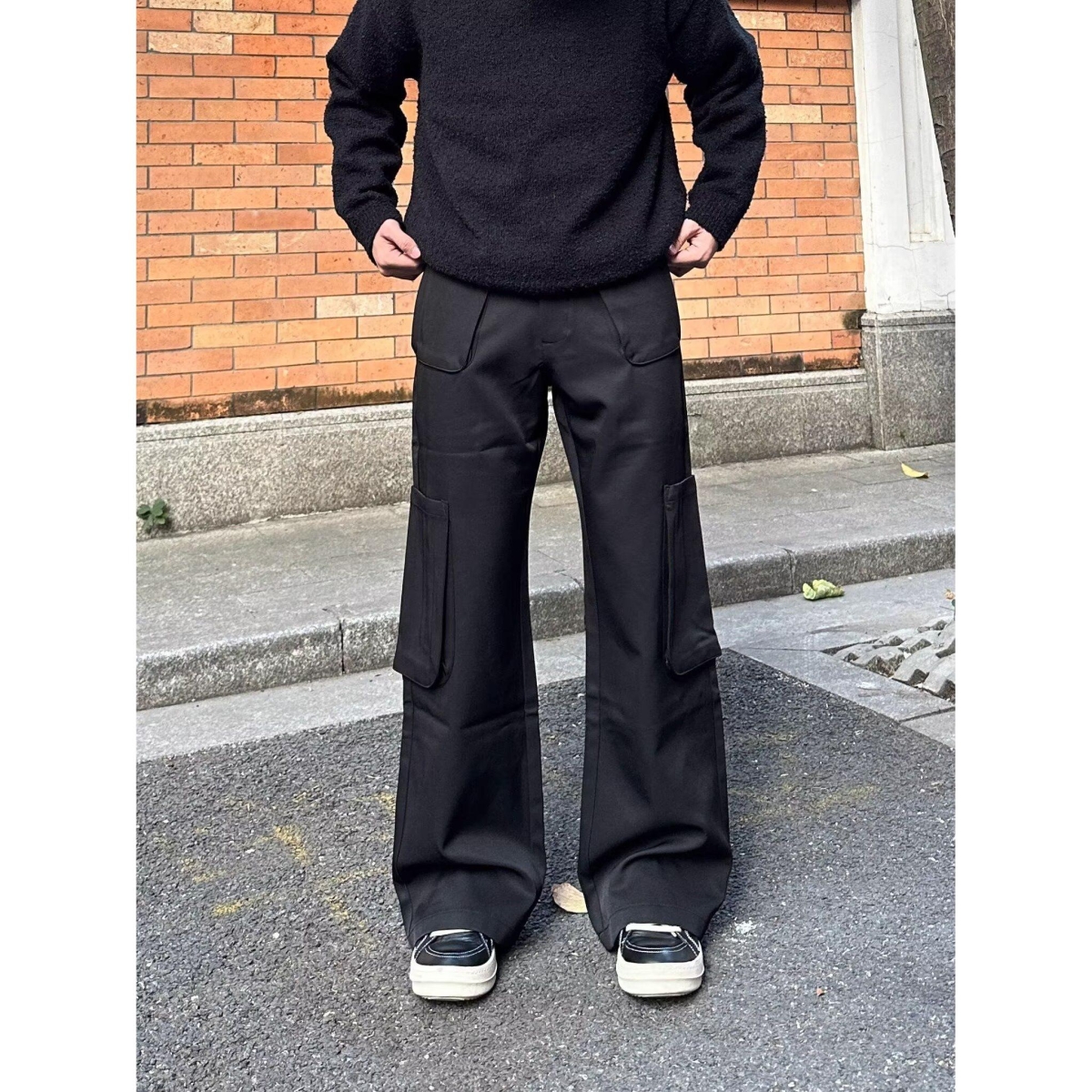 美式复古多口袋微喇工装裤男款夏季cleanfit直筒宽松垂感休闲西裤