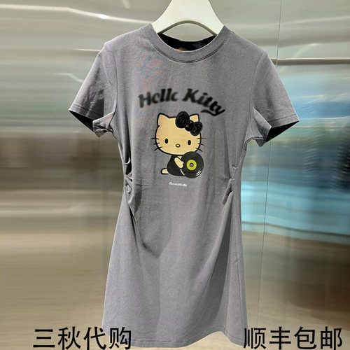 印花收腰短袖连衣裙R31101041