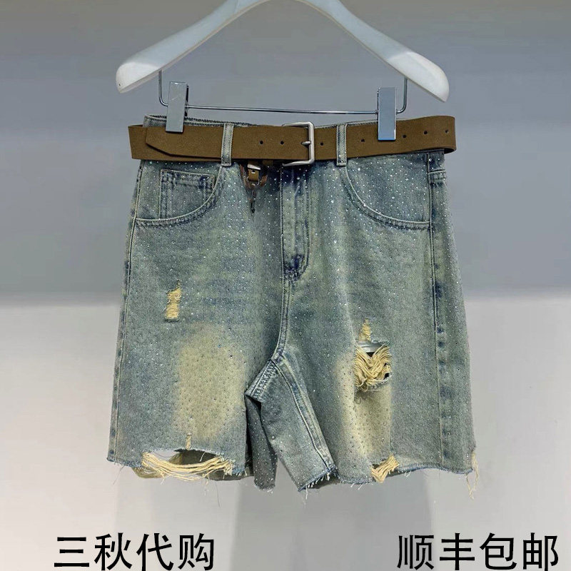 REVANYAYA芮范雅2026X夏季新款高腰做旧破洞牛仔马裤女R31305171