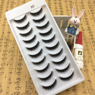 一盒十对装 自然仿真淡裸妆眼睫毛浓密 9mm假睫毛自然裸妆日常短款