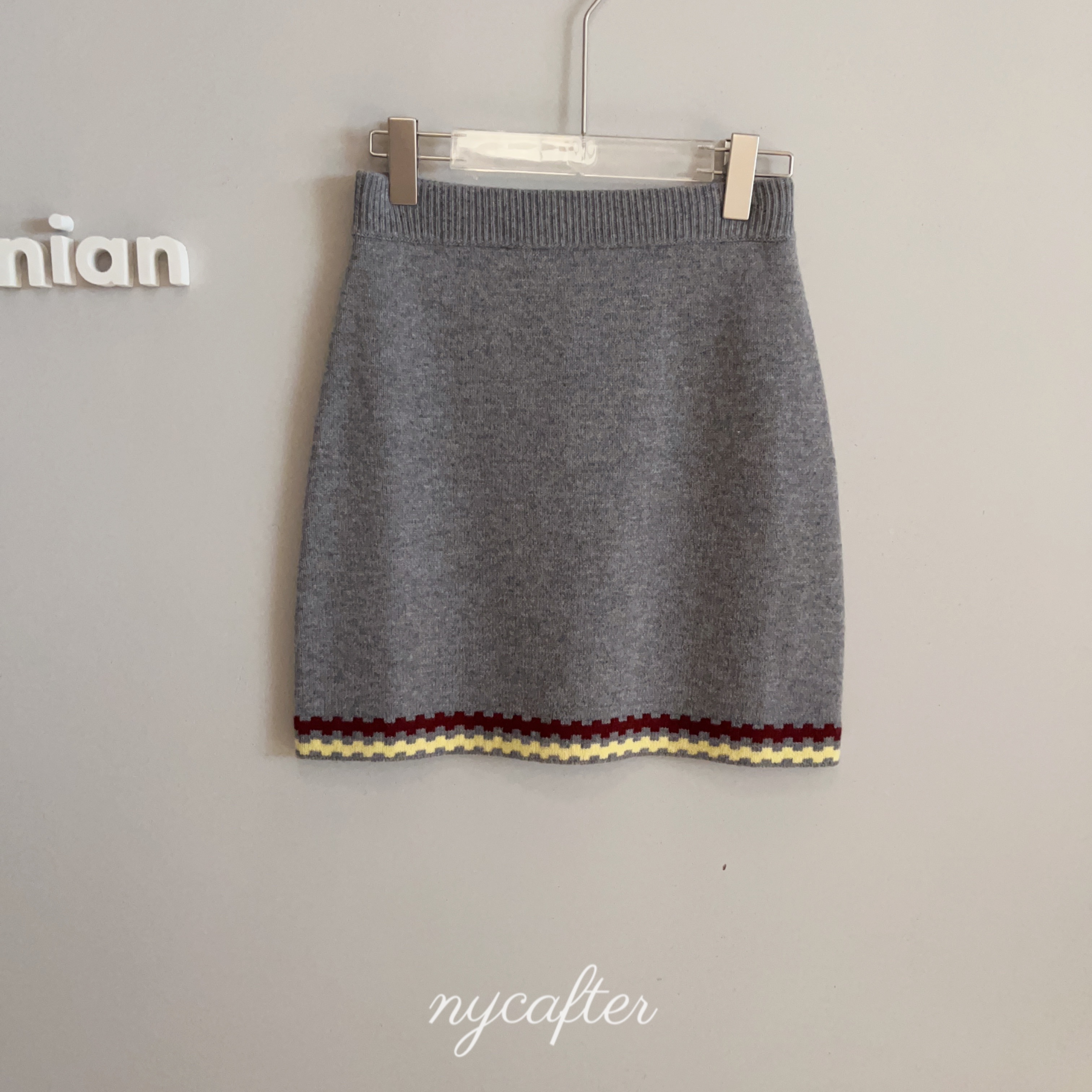 【念念】nycafter 绵羊毛撞色猫咪针织半裙250906