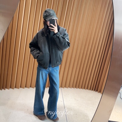 【念念】nycafter 猎装风翻领工装棉服钉珠外套下摆松紧bc3477