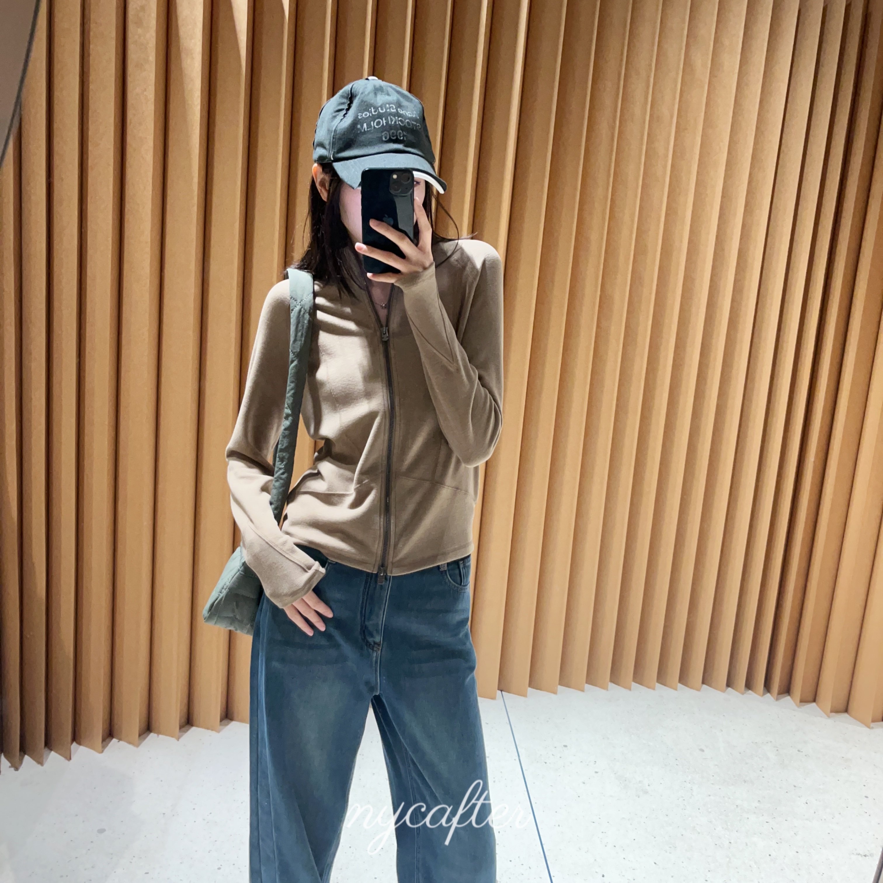 【念念】nycafter 双面磨绒吸湿发热双拉链打底衫 mi3449 - 实物图