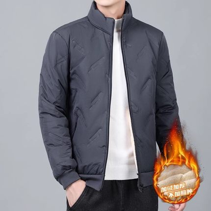 冬季羊羔绒棉衣外套男中老年宽松立领加绒加厚棉服爸爸冬装棉袄子