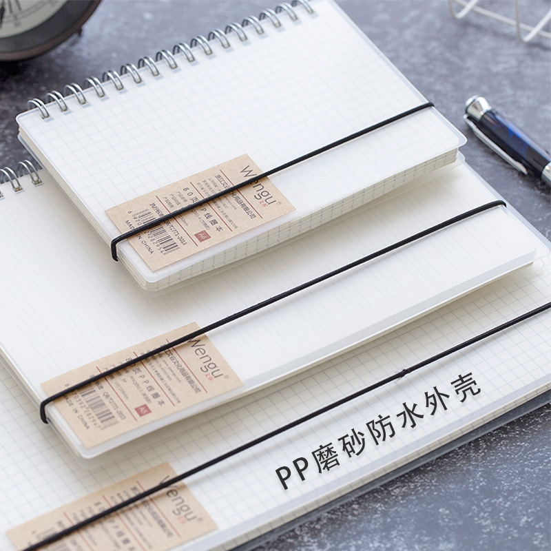 文谷透明PP面线圈笔记本