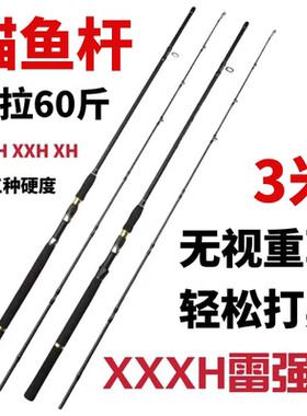 新款锚鱼竿重雷强XXXH调超硬远投路亚竿直柄枪柄正品打黑矛渔专用