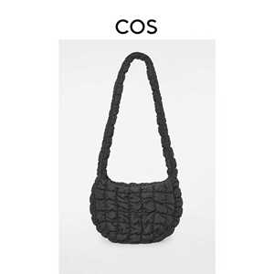COS 折扣现货 2024新款绗缝纹理斜跨信使包羽绒云朵包长肩带女包