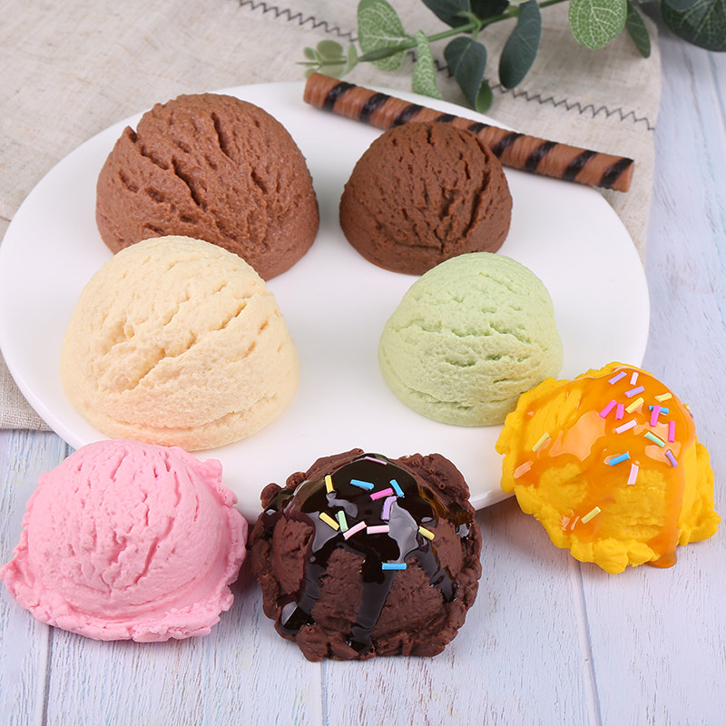 仿真冰淇淋球模型食品玩具拍摄道具哈根达斯冰激凌雪糕球装饰样板