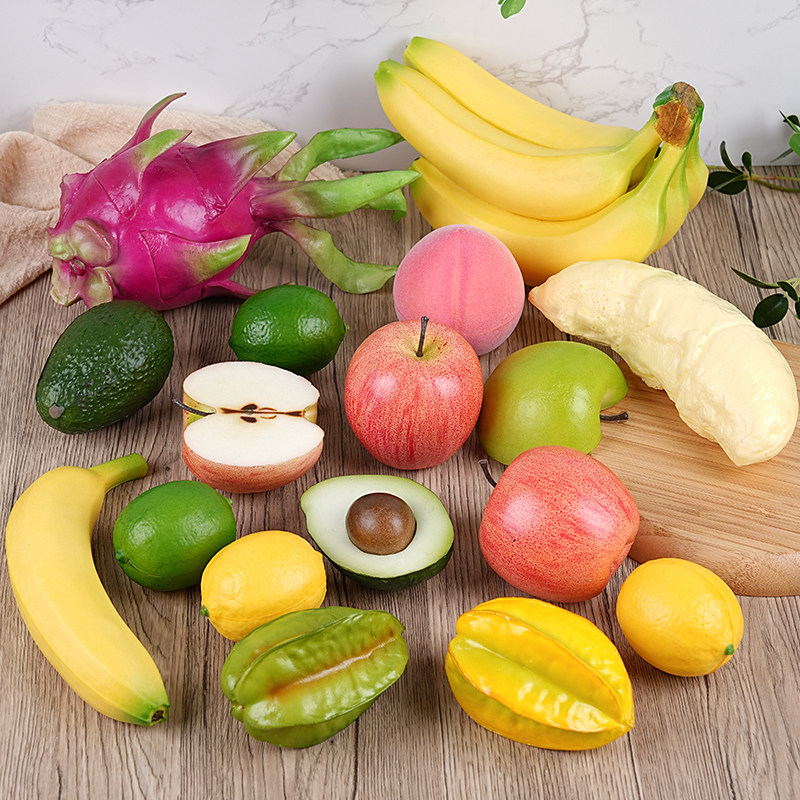 PU仿真水果模型软果蔬菜苹果香蕉桃子柠檬橱柜装饰摆件拍摄道具,鲜花速递/花卉仿真/绿植园艺,仿真果蔬,淘宝优惠券,粉丝福利购,淘宝优惠卷
