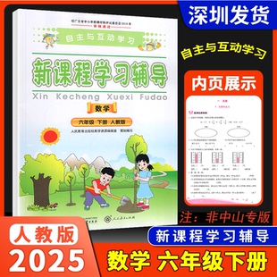 2025春新版自主与互动学习新课程学习辅导数学六年级下册人教版基础达标练习能力提升拓展小学生6下数学学习新课程辅导