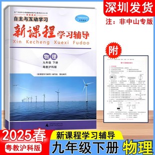 2025春 新课程学习辅导 物理九年级下册初中三年级下册粤教沪科版 自主与互动学习 广西师范大学出版社 深圳发货