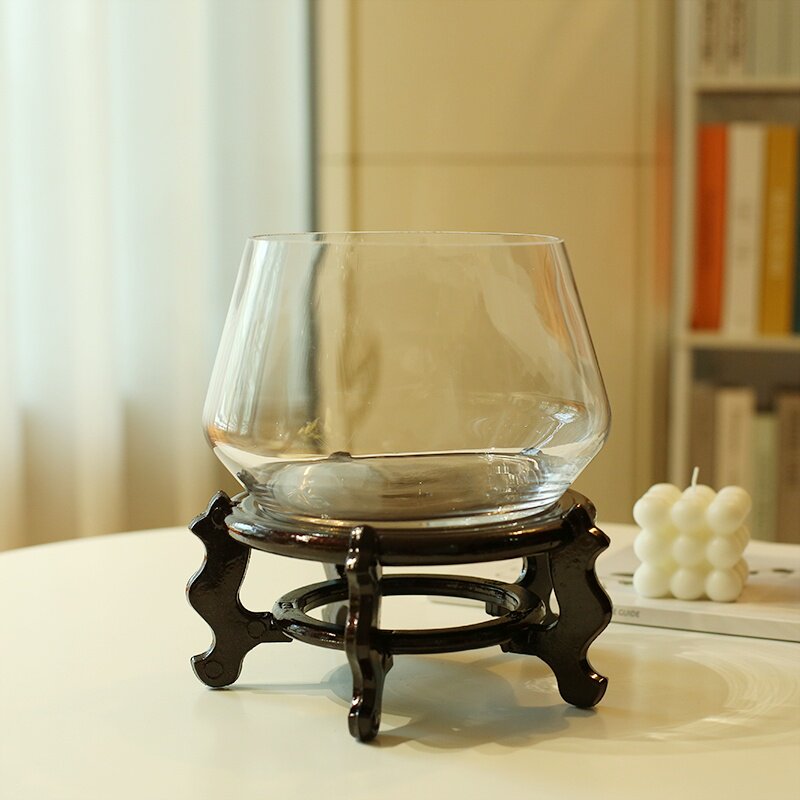 玻璃鱼缸圆形创意透明玻璃乌龟缸客厅家用桌面圆形迷你小型金鱼缸