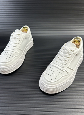 低帮男鞋2024春季新款小白鞋系带透气休闲百搭韩版板鞋青年学生鞋