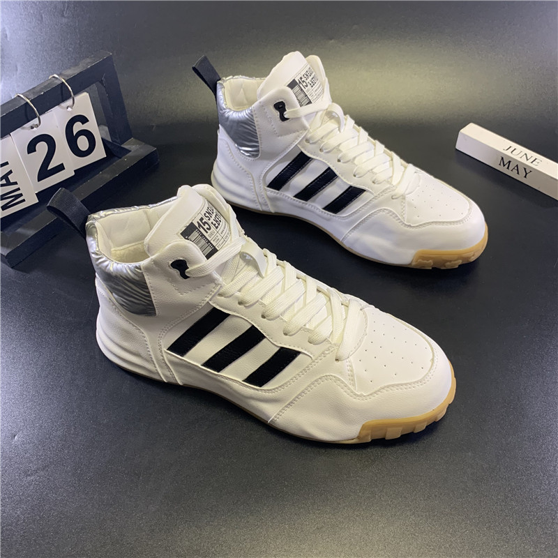 冬季加绒保暖系带高帮老爹鞋