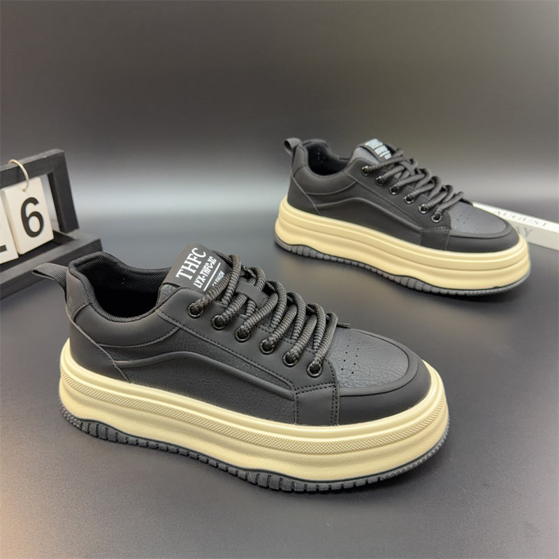 男士休闲板鞋2026春季新款男鞋时尚潮流百搭系带厚底增高运动鞋,流行男鞋,休闲板鞋,淘宝优惠券,粉丝福利购,淘宝优惠卷