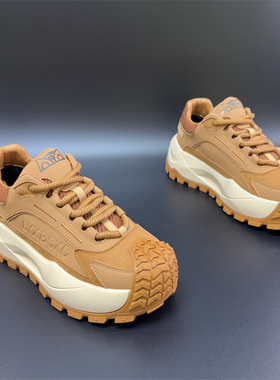 2025冬季男士厚底老爹鞋运动休闲鞋增高时尚潮流板鞋系带加绒保暖