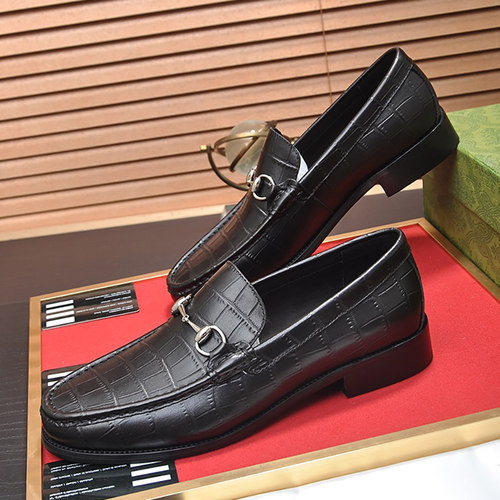 牛皮鳄鱼纹一脚蹬懒人鞋单鞋男