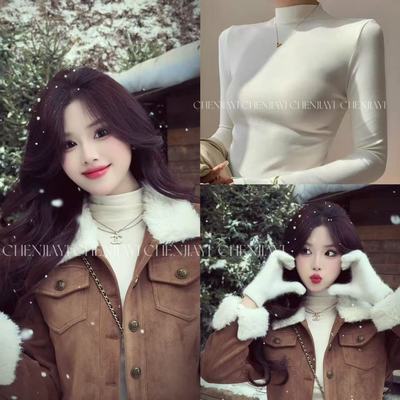 【JIAYI】百搭半高领设计感修身打底衫6123