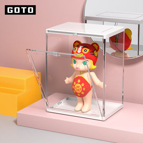 GOTO盲盒收纳盒单个手办娃娃透明盒子泡泡玛特labubu4.0展示架柜
