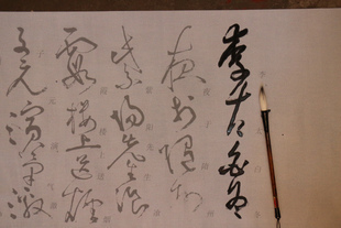 草书张旭的狂草 李青莲序 仿宣水写布 毛笔书法清水万次练字