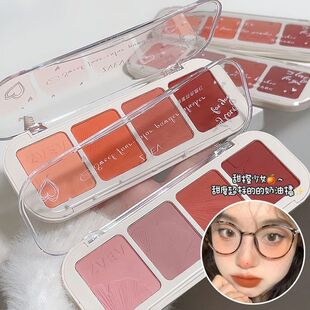 显白盘四色腮红ZVEV腮红细腻甜蜜低自然批发哑光饱和裸妆显色清透