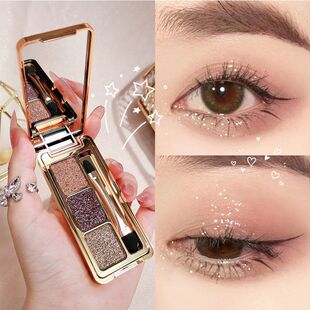 舞台维妮三色琥珀闪亮小熊烟熏到底片一亮钻石盘细6613盘眼影珠光