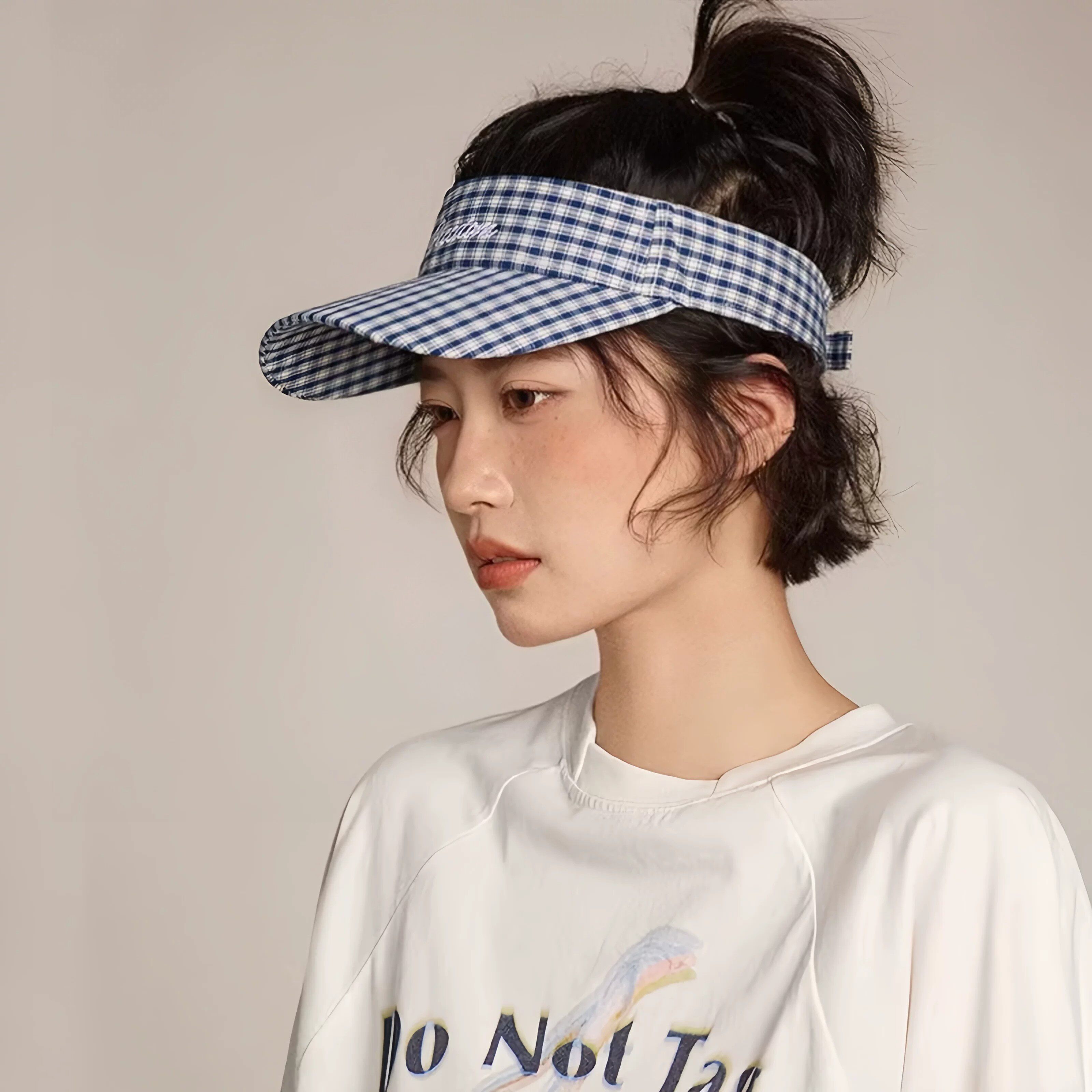 英国条纹空顶帽女夏季日系遮阳帽