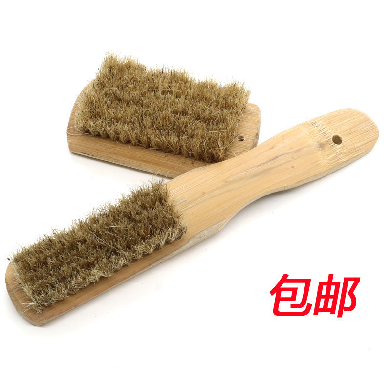 正宗长柄猪毛鞋刷/方形猪毛板刷 黄色猪鬃毛洗鞋洗衣软毛刷子