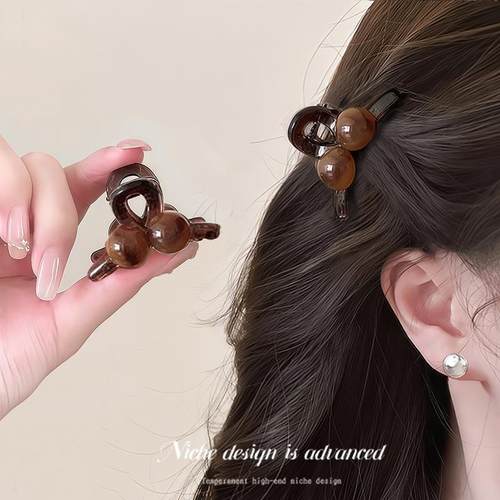 珠珠小号抓夹女2025新款高级感公主头侧边刘海发夹子半扎发卡头饰