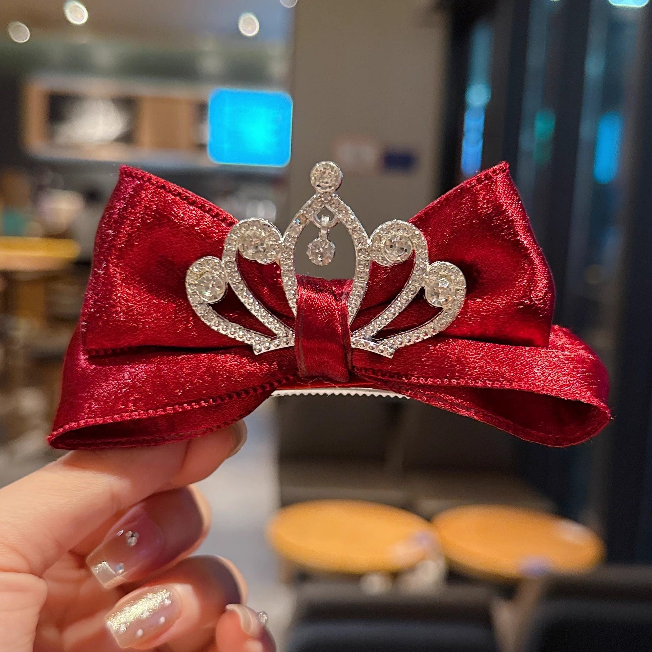 公主皇冠头饰新年高级感儿童发夹女童立体蝴蝶结百搭马尾顶夹发卡