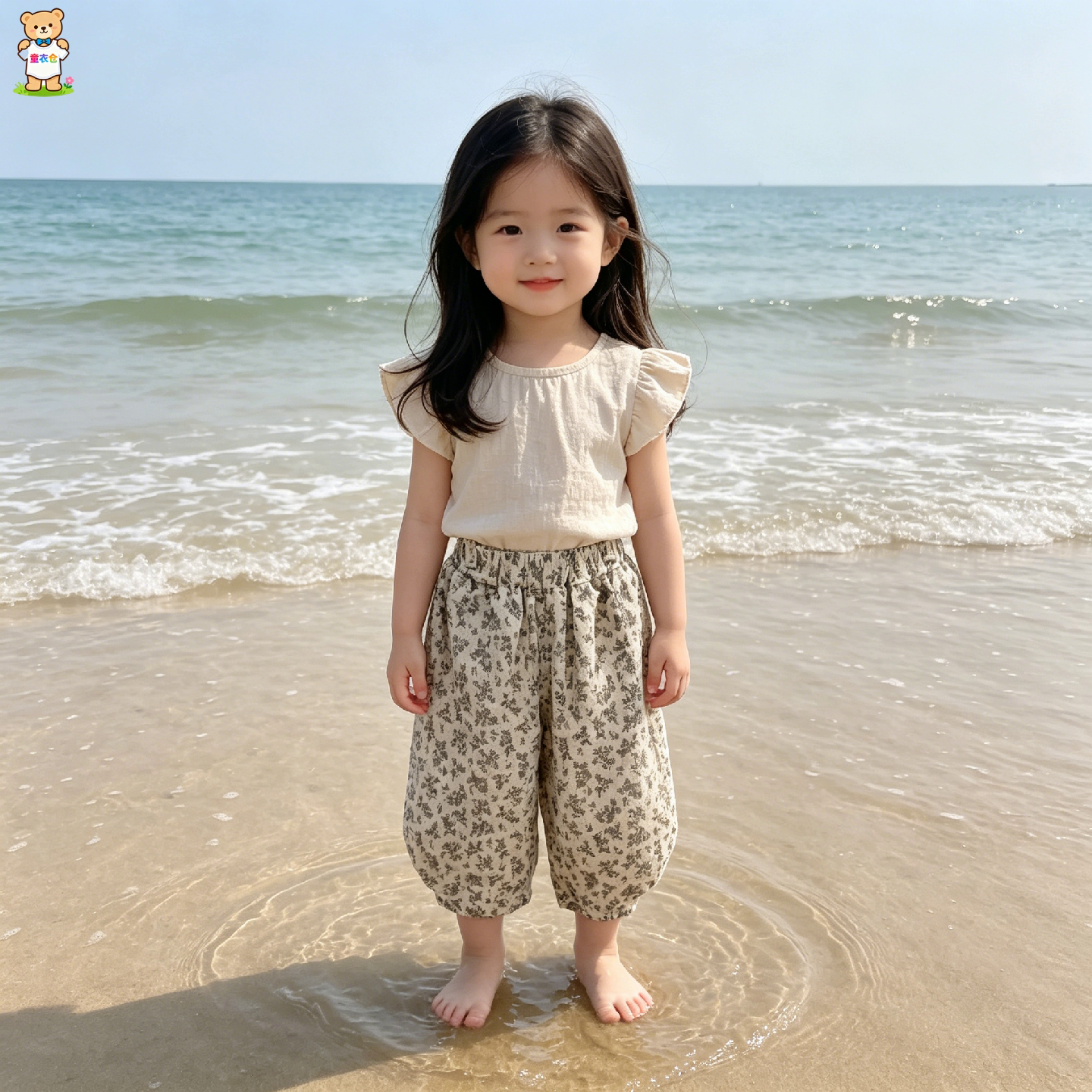 女童夏季防蚊裤2026新款韩版儿童洋气碎花休闲裤女宝宝时髦九分裤
