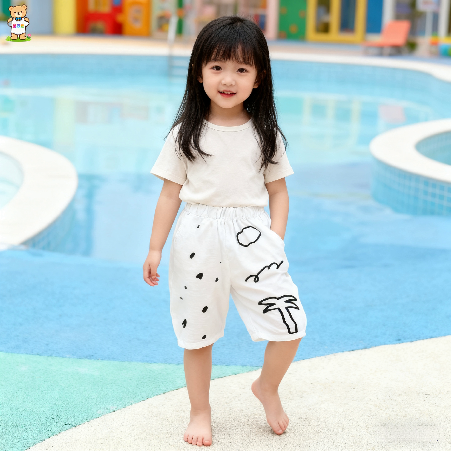 2025夏季新款儿童直筒裤男女宝韩版宽松印花九分裤薄款棉质休闲裤