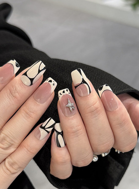 NailArt轨迹穿戴甲高级显白中方ins纯欲风氛围感简约学生美甲贴片