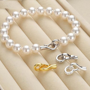 DIY饰品配件镀金珍珠项链手链毛衣链扣头问号光面搭扣连接扣简约