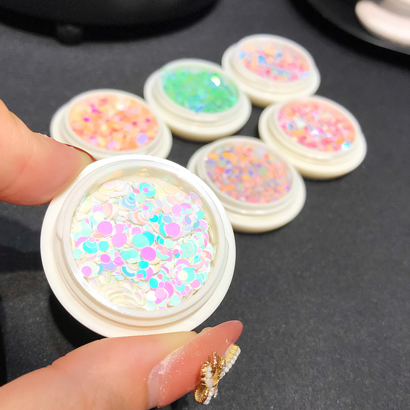 奶油皇后糖果色混合七彩圆形亮片闪片手工ab滴胶diy装饰填充素材