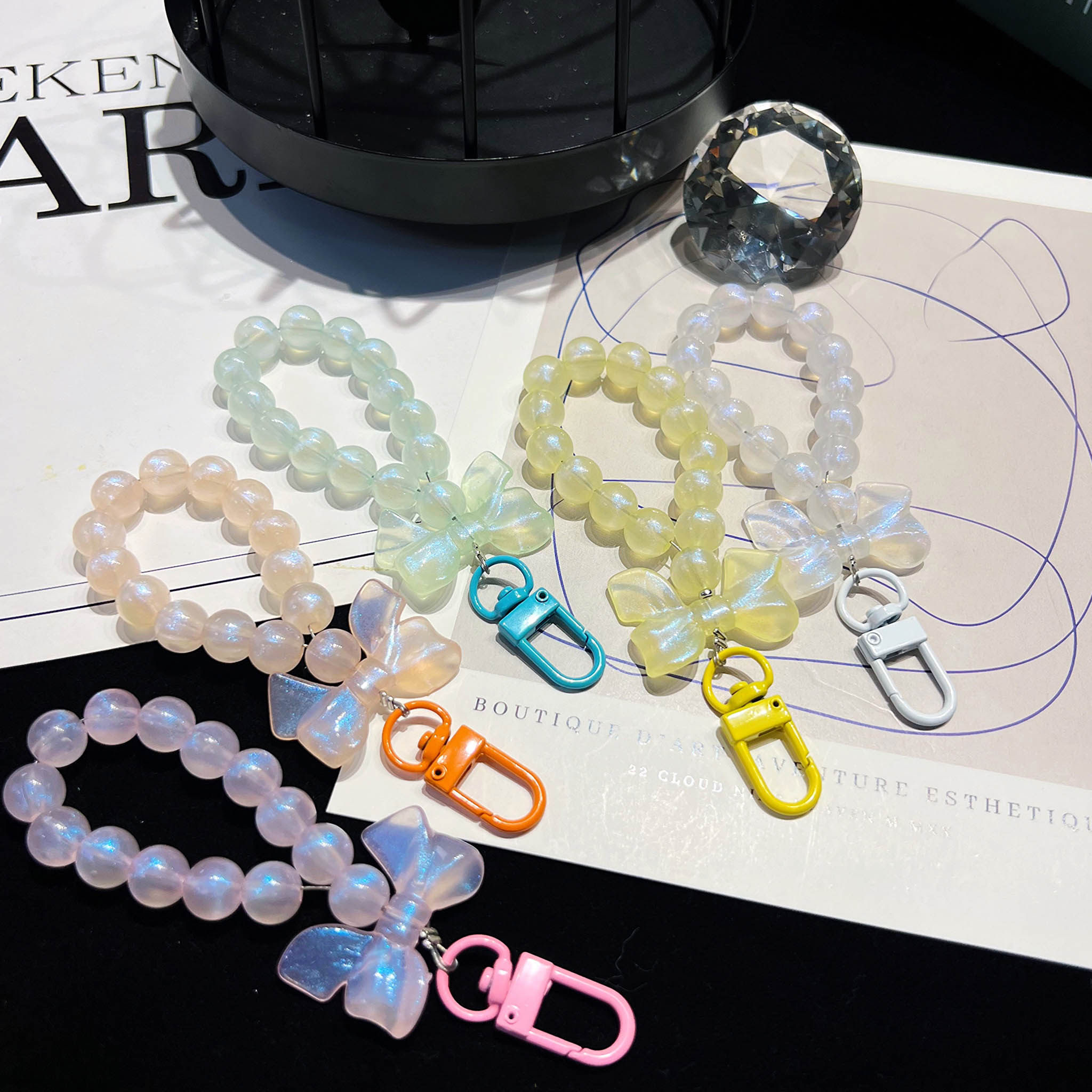 奶油皇后diy手工挂件人鱼姬蝴蝶结手机钥匙扣水晶滴胶奶油胶挂链