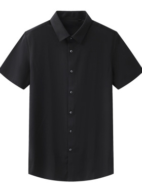 男装夏季新款男士时尚纯色尖领休闲百搭短袖衬衫C2S050