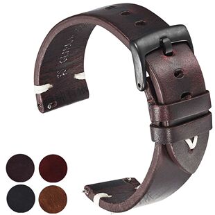 真皮表带男女手工复古头层油蜡皮变色手工穿绳适配华为GT1 3pro