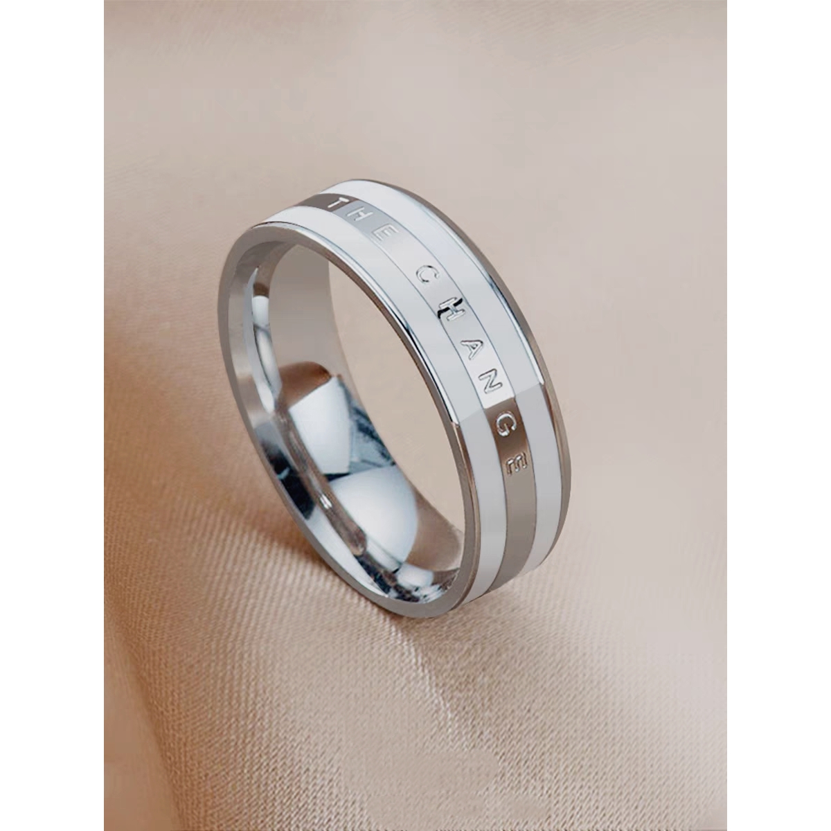 闭口男女士时尚高级感戒指ins潮宽版精致情侣陶瓷轻奢钛钢食指环