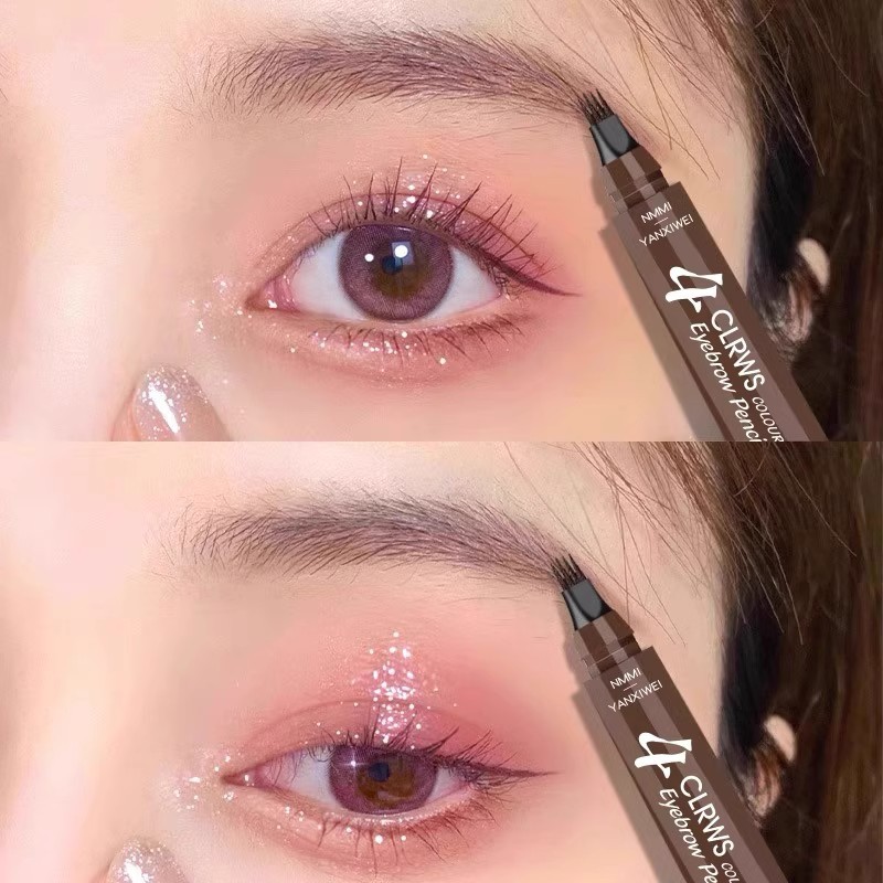 YANXIWEI四叉眉笔持久防水防汗水眉笔根根分明野生四叉眉笔平价