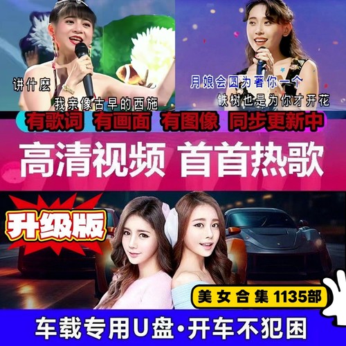 花仙子情怀老歌U盘经典金曲高音质MP4全视频大容量车载十二大优盘