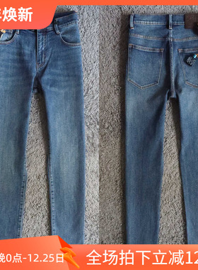 镇店之宝老钱风4折秋季进口丹宁蓝色弹性商务男士牛仔裤1038 P110