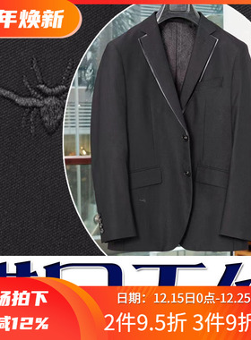 镇店之宝3折秋季黑色高端商务宴会天丝修身男西服单西204812 P120