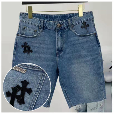 夏季欧美做旧牛仔短裤